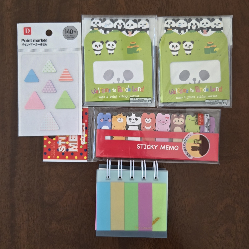 Cute Animal Post It Sticky Notes 5 Pc Pandas Animals Scrapbooking Journal Pastel